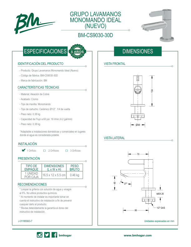 LAVAMANOS NUEVA LINEA IDEAL